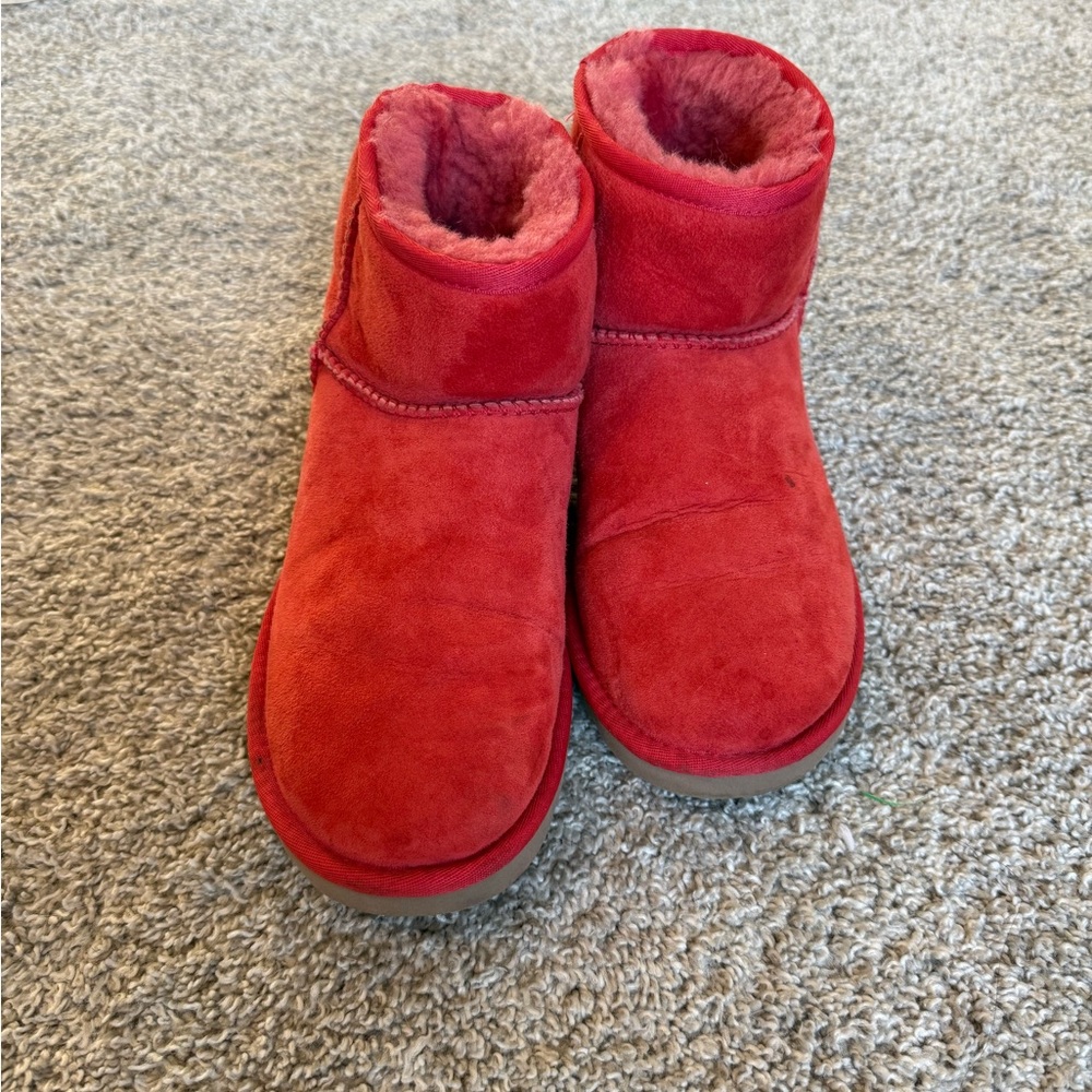 UGG Pink/Red Classic Mini Boots for Women
